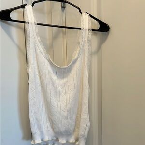 J. crew White Lace Trimmed Women's Top
